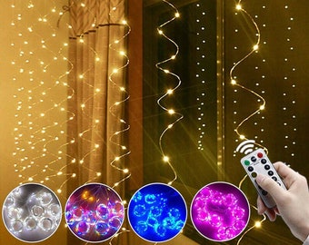 LED Curtain Fairy String Lights Hanging Backdrop Wall Lamp Wedding Xmas Party