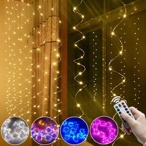 LED Curtain Fairy String Lights Hanging Backdrop Wall Lamp Wedding Xmas Party