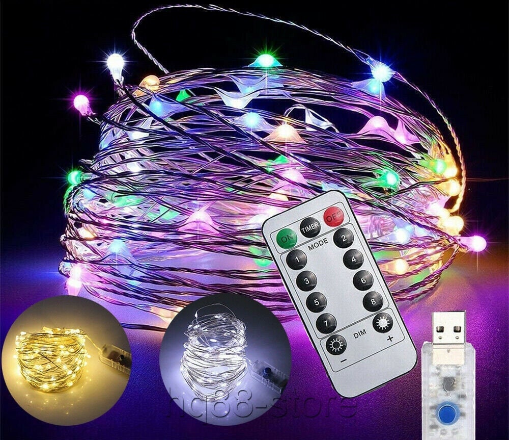 USB Plug In LED with remote 8 modes Micro Copper Wire Fairy String Lights  Home Xmas -  Österreich