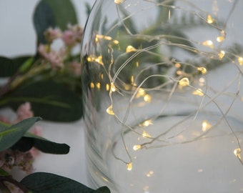 DIY batería Micro arroz alambre plateado cadena de hadas luces LED boda fiesta de cumpleaños Reino Unido