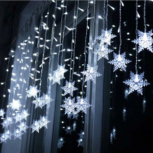 Snowflake Fairy String LED Lights Curtain Window Xmas Christmas Party Wedding Decor