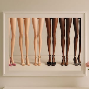 Stampa di gambe di bambola di moda - Decorazione murale ispirata a Slim Aarons, Barbie, poster con tacchi alti, decorazione glamour retrò, pop art senza cornice per camerino