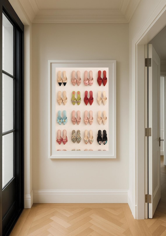 Luxury Shoe Wall Art Print, Fashion Heel Poster, Chic Shoe Collection Art, Girly Dressing Room Decor, Glam Closet Wall Art