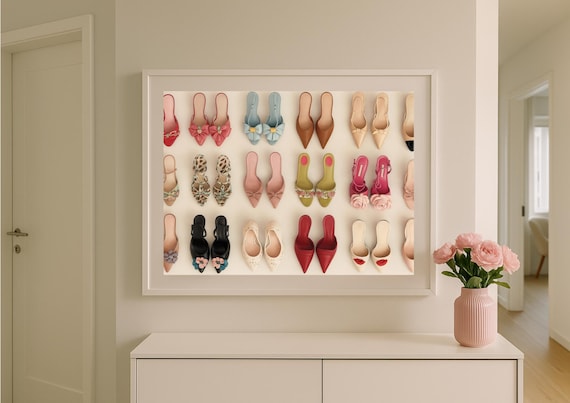 Fashion Heels Wall Art – Glam Shoe Poster, Chic Pop Art Print, Modern Closet Decor, Stylish Stiletto Photography