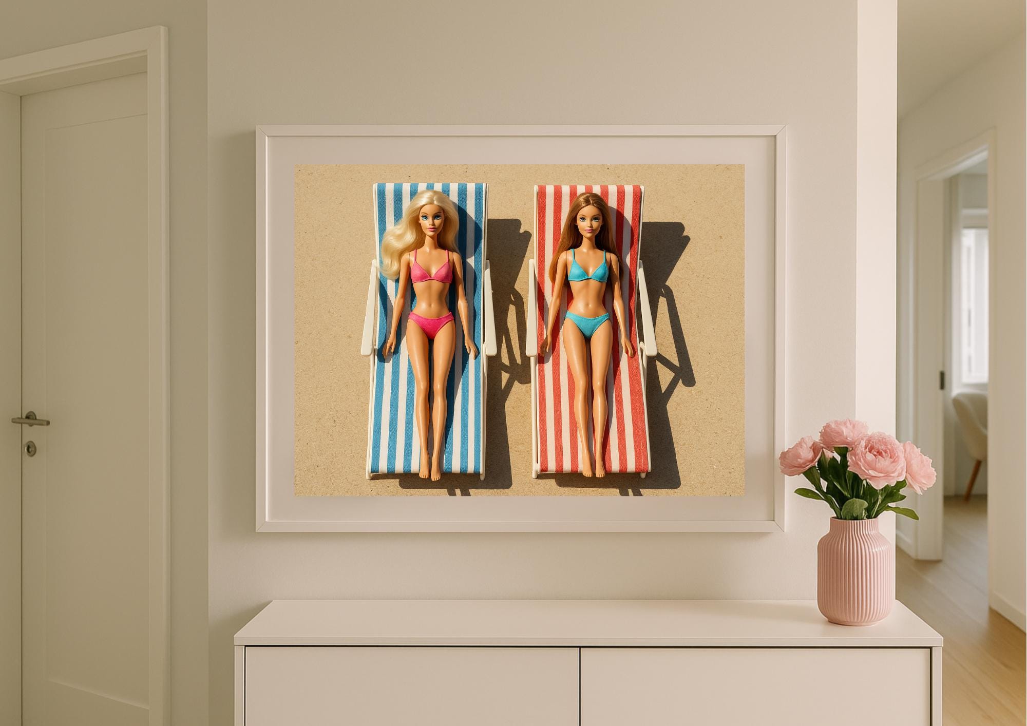Retro Fashion Doll Print: Slim Aarons Style Poolside Summer Decor