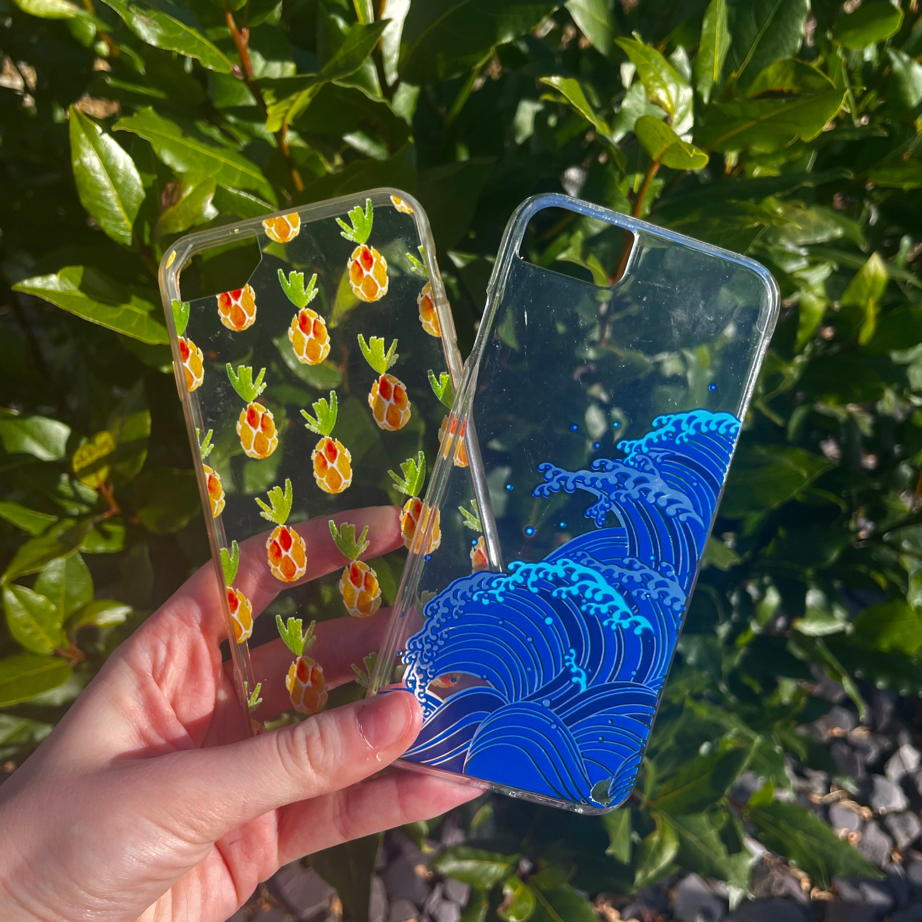 Two tropical iphone cases that fit 68 because of the wider Etsy