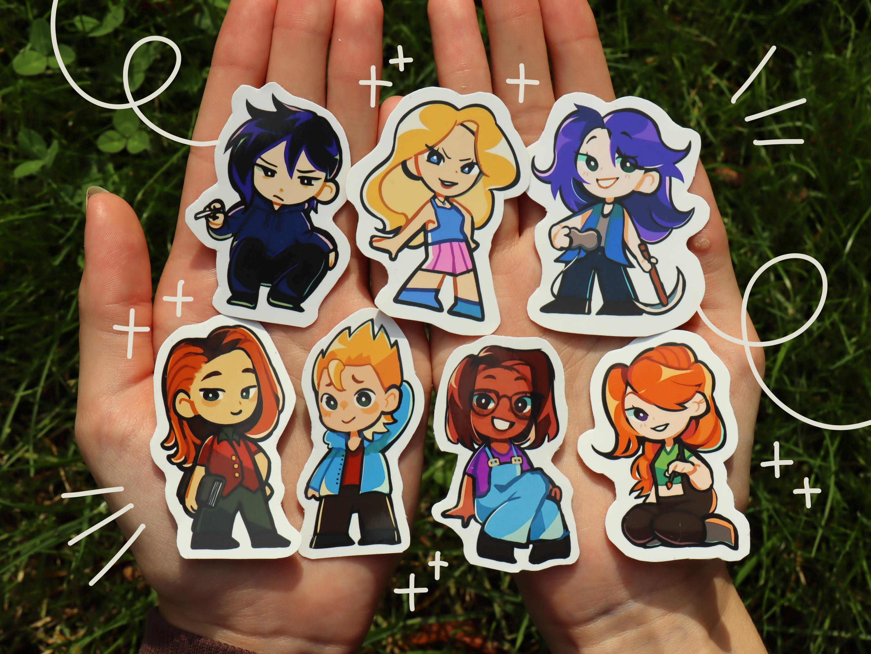 Stickers Stardew Valley (6-7 cm de large) // Célibataires & Célibataires - Abigail, Haley, Leah, Sebastian, Elliott, Maru, Sam