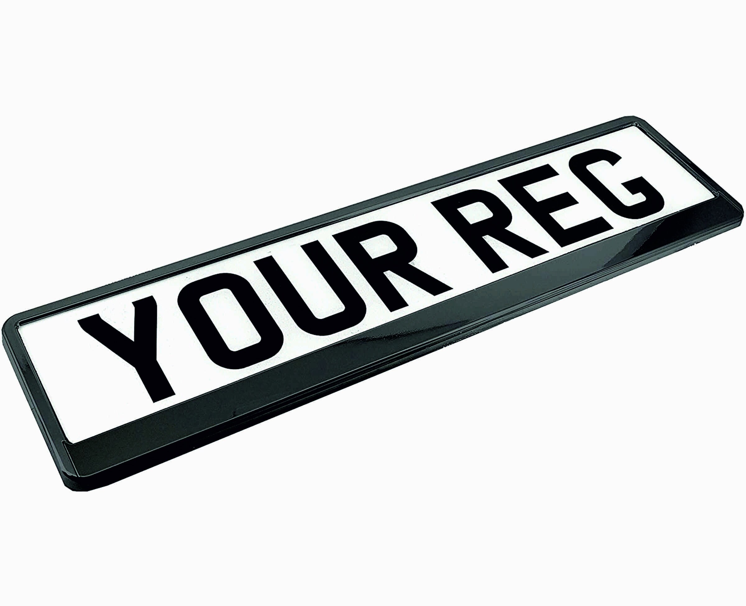 2 X Black Number Plate Holder Licence Plate Surround Frame ABS PC O2
