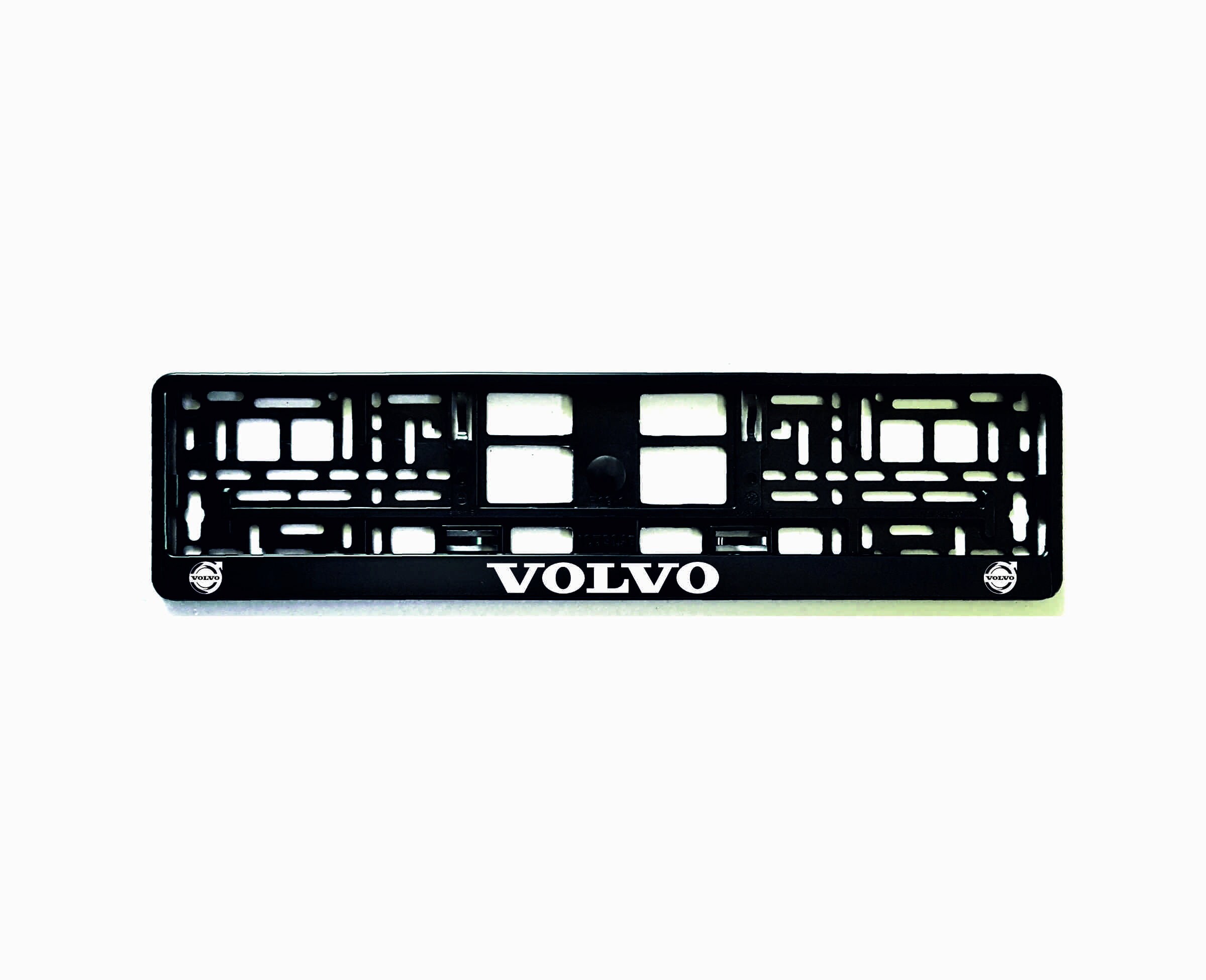 2x Silver VW Euro License Plate Frames – German Style, Front & Rear, Unbranded