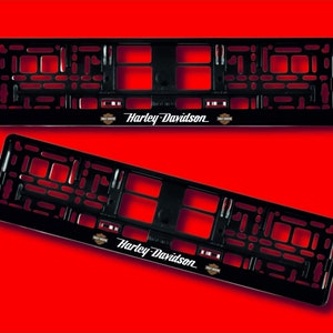 2x Suporte de moldura para placa de carro europeia para fãs da Harley Davidson