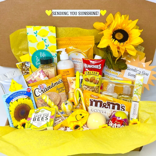 Sending You Sunshine Box, Thinking of You Care Package, Birthday Gift for Her, Cheer Box, Sympathy Box, Box of Sunshine, Just Because Gift