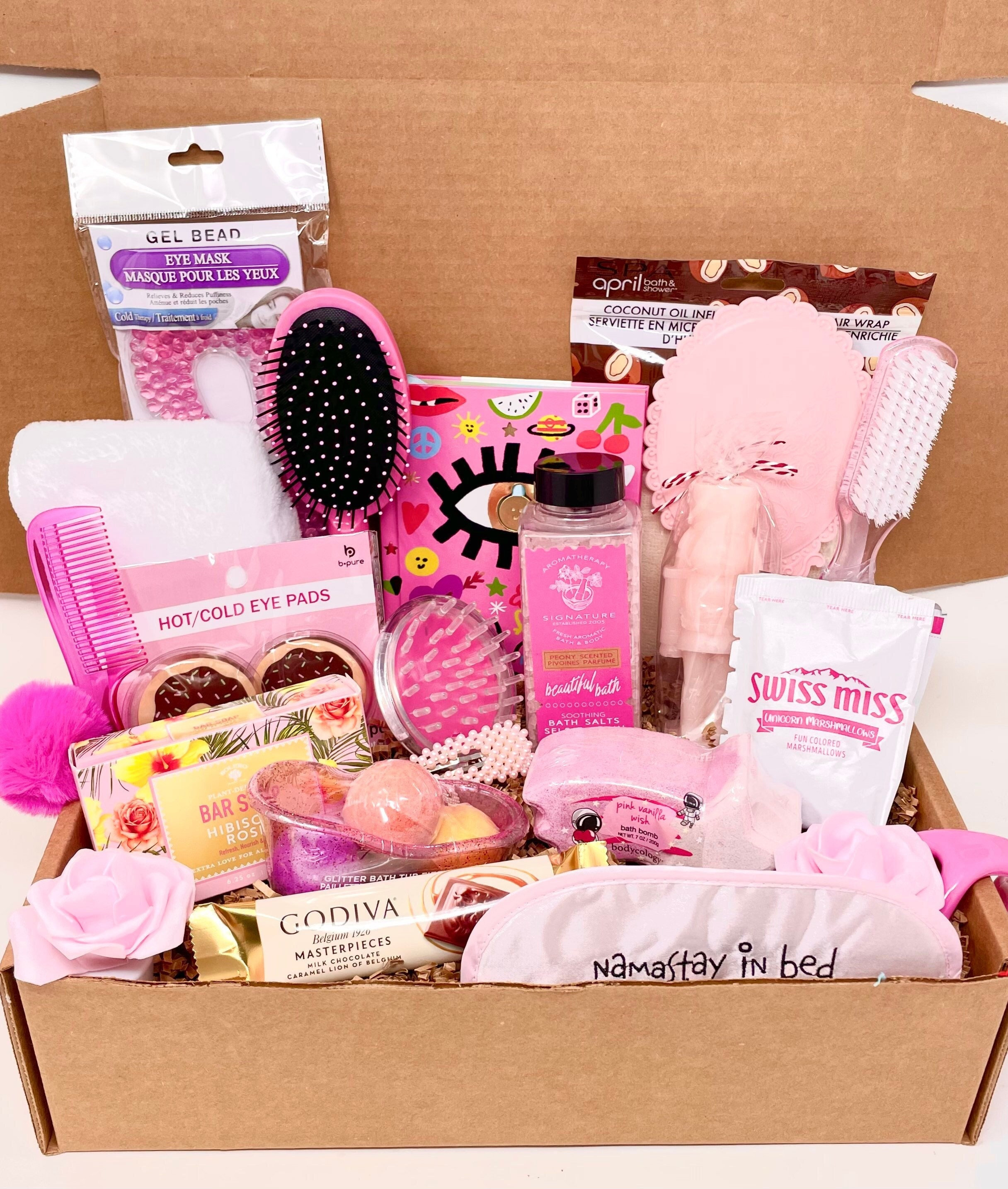 Mini Self Care Letterbox Gift Birthday Gifts for Her Pink Luxury Relaxation  Spa Pamper Box Pick Me up Gift Pink Pamper Hamper Box 