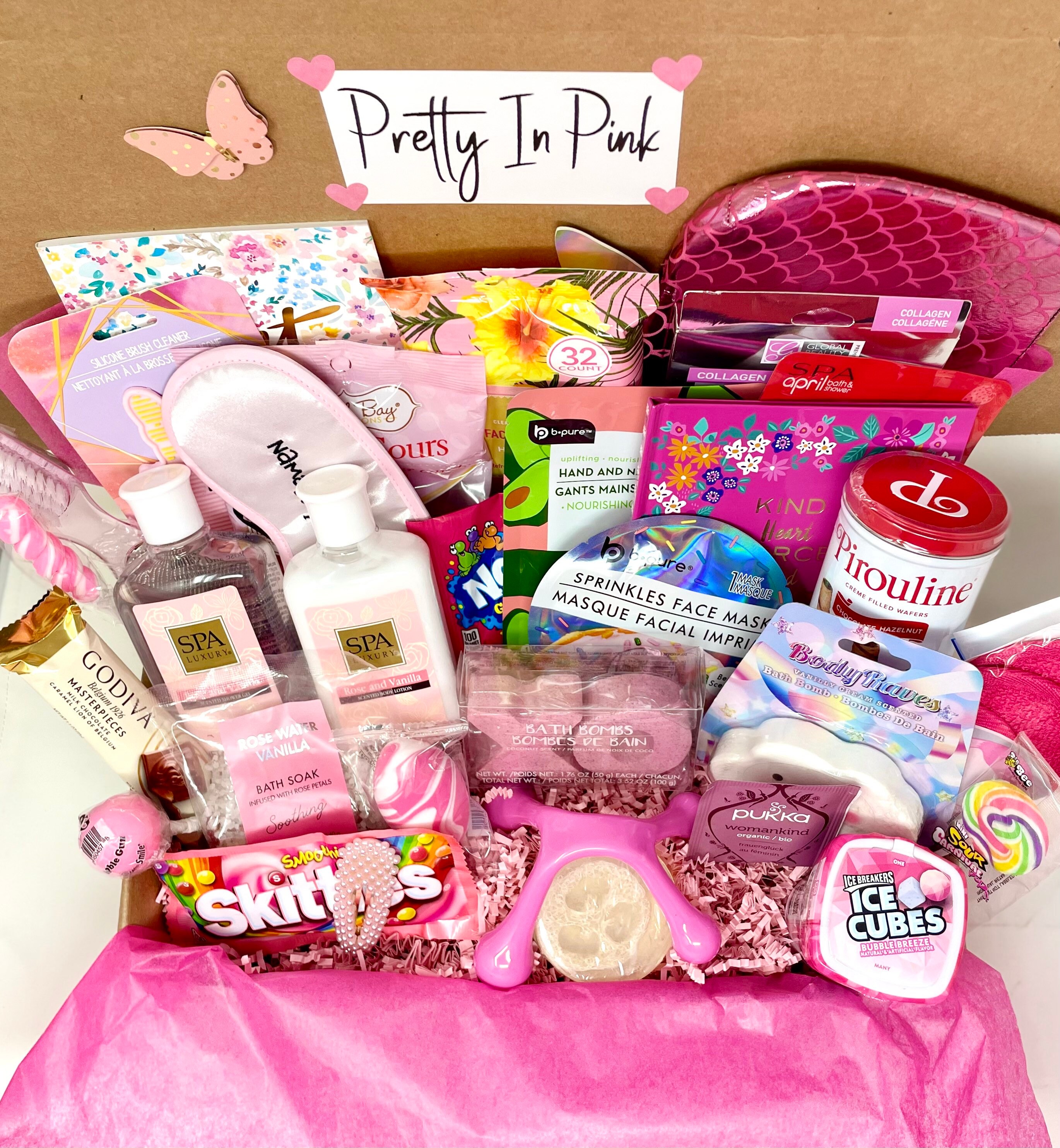 best friend gift box, best friend spa goft basket, donut gift, sprinkles gift  set, spa gift set, treat yo self gif…