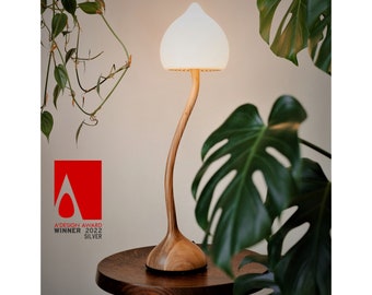 Handmade Wooden Mushroom Lamp: Award Winning Ecological Decor
