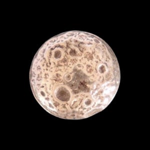 Sterling Silver Cratered Moon Pressing Stamping, Swirls ring top casting, solderable casting, silver solderable accent, moon casting
