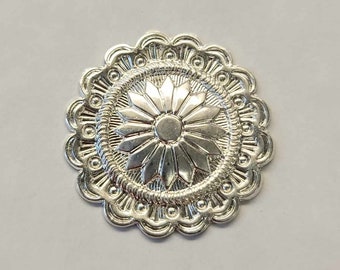 Sterling Silver LARGE Round Concho, concho jewelry, bolo concho findings, silver jewelry findings, sterling conchos