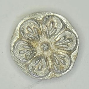 Sterling Silver Flower #1 Pressing Stamping, silver solderable accent, silver rosette, silver castings