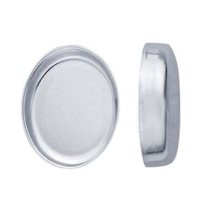 Sterling Silver Plain Oval bezel cups 5x3mm to 40x30mm, bezel cup, sterling silver oval bezel, wholesale jewelry supplies, cabochon setting