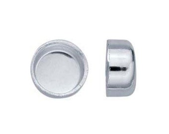 Copas de bisel redondas de plata esterlina de 3 mm a 25 mm, copa de bisel, copas de bisel de plata, biseles de plata esterlina, suministros de joyería al por mayor, engaste de cabujón