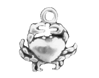 Sterling Silber Krabbe Charm, Krabbe Schmuck, Nautik Schmuck, Silber Anhänger, Sterling Silber Anhänger, Sterling Silber Schmuck