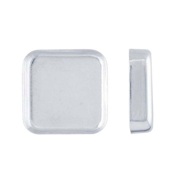 Sterling Silver Square Bezel Cups, bezel cup, silver bezel cups, Sterling bezels, wholesale jewelry supplies, cabochon setting, cab bezel