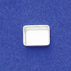 Sterling Silver 8x6mm Rectangle Bezel Cups, silver bezel cups, Sterling bezels, wholesale jewelry supplies, cabochon setting, cab bezel