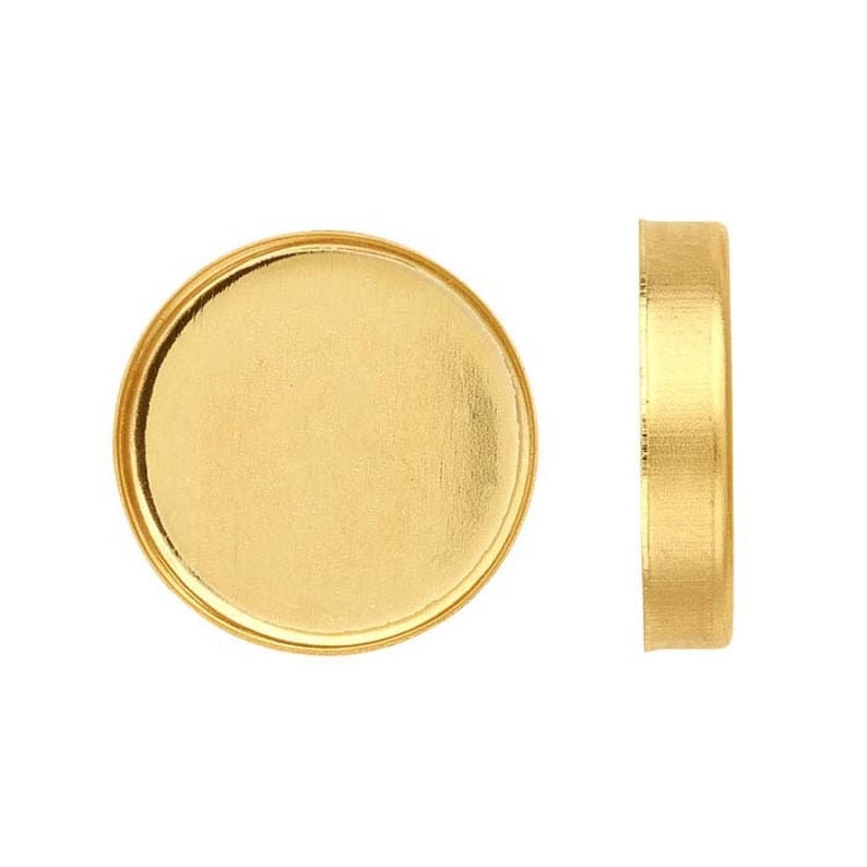 14k Yellow Gold Filled Round Bezel Cups, Gold Bezel Cups, Gold Filled