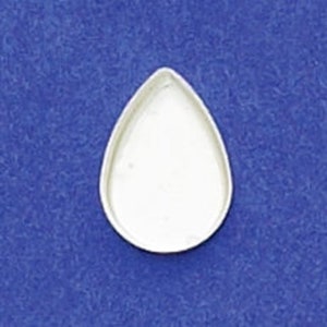 Tazze per castone a goccia in argento sterling, tazze per castone in argento, castoni in argento sterling, forniture per gioielli all&#39;ingrosso, incastonatura cabochon, castone cabochon