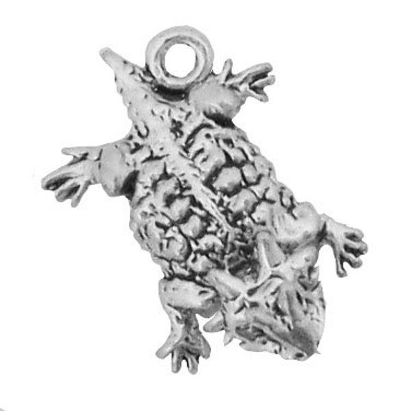 Sterling Silver Horned Toad Charm, toad jewelry, silver horned toad, texas toad pendant, sterling silver pendants, sterling silver jewelry