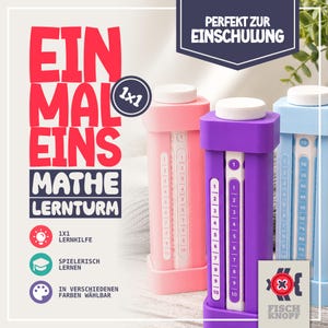Einschulung Geschenk | Geschenk zur Einschulung | Kleines Einmaleins Lernturm | Mathehilfe | Mathe Lernhilfe für Grundschulkinder | 1x1