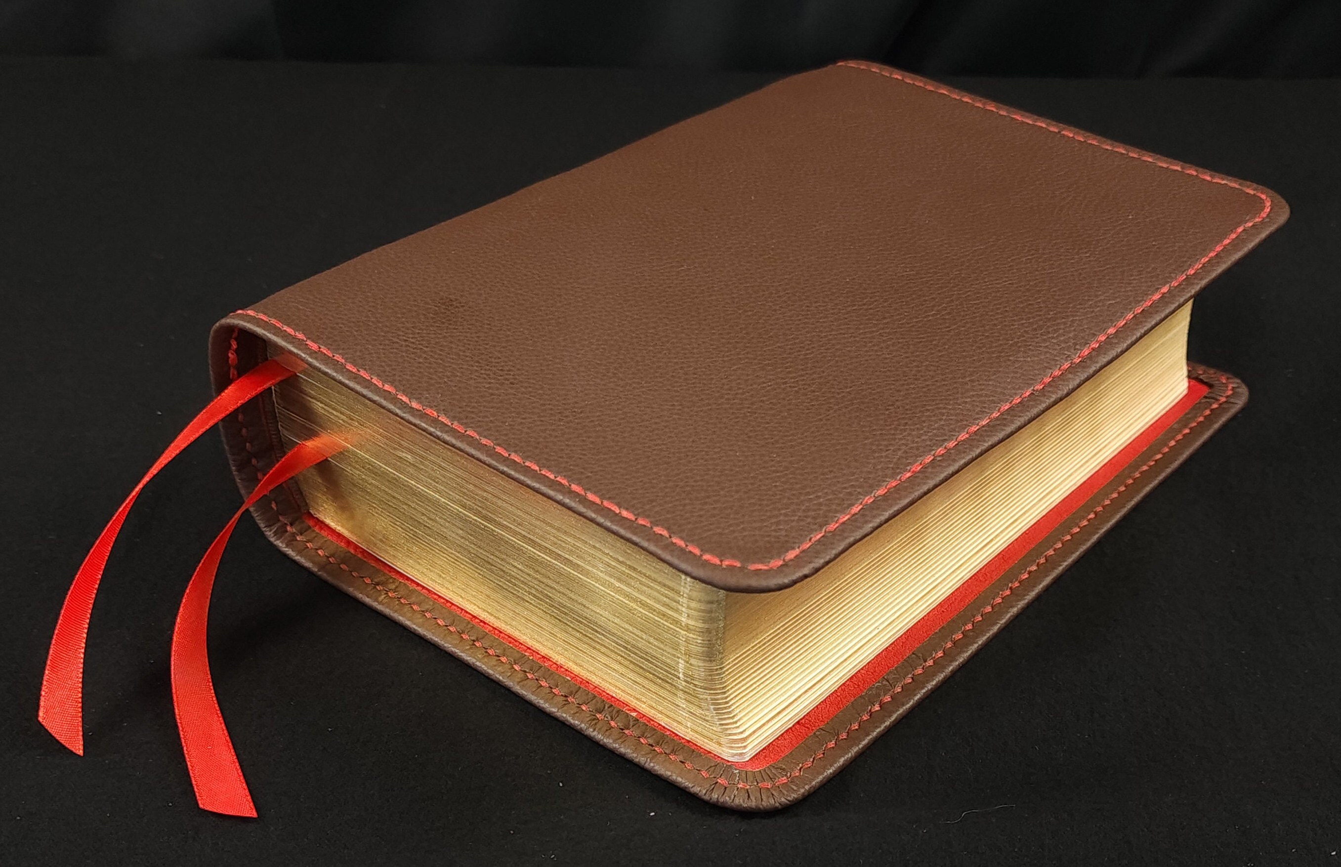 Premium Leather Bible ESV Study Bible in Brown Cowhide With Etsy