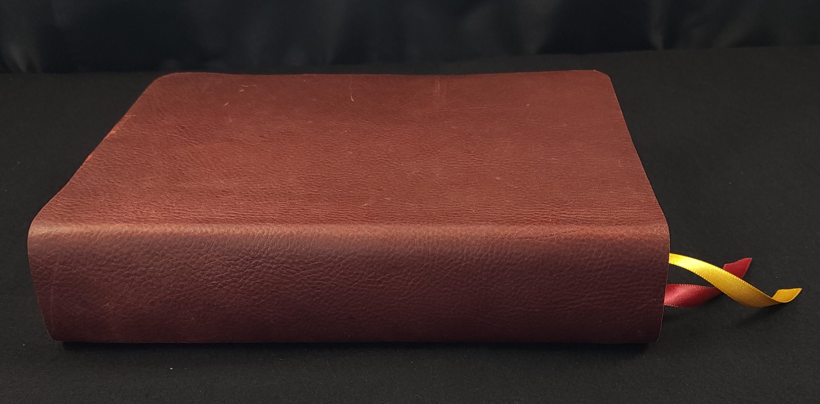 Red Cowhide Notetaking Bible With Two Ribbons in a Rugged Leather Style ...