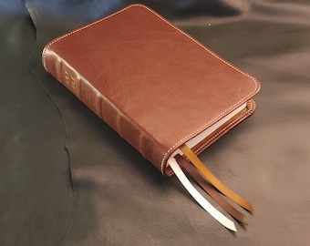 Brown Nappa Leather ESV Study Bible: Hand-Rebound with Perimeter Stitch