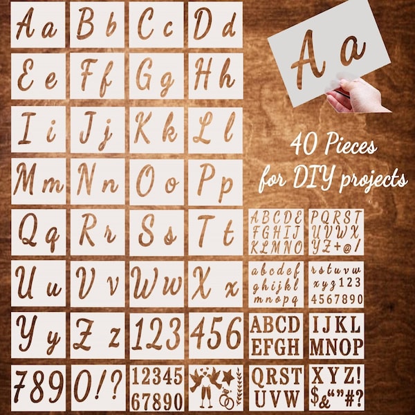Reusable Stencils, Alphabet letter stencils, letter stencils, individual letter stencils for DIY crafts, number stencils