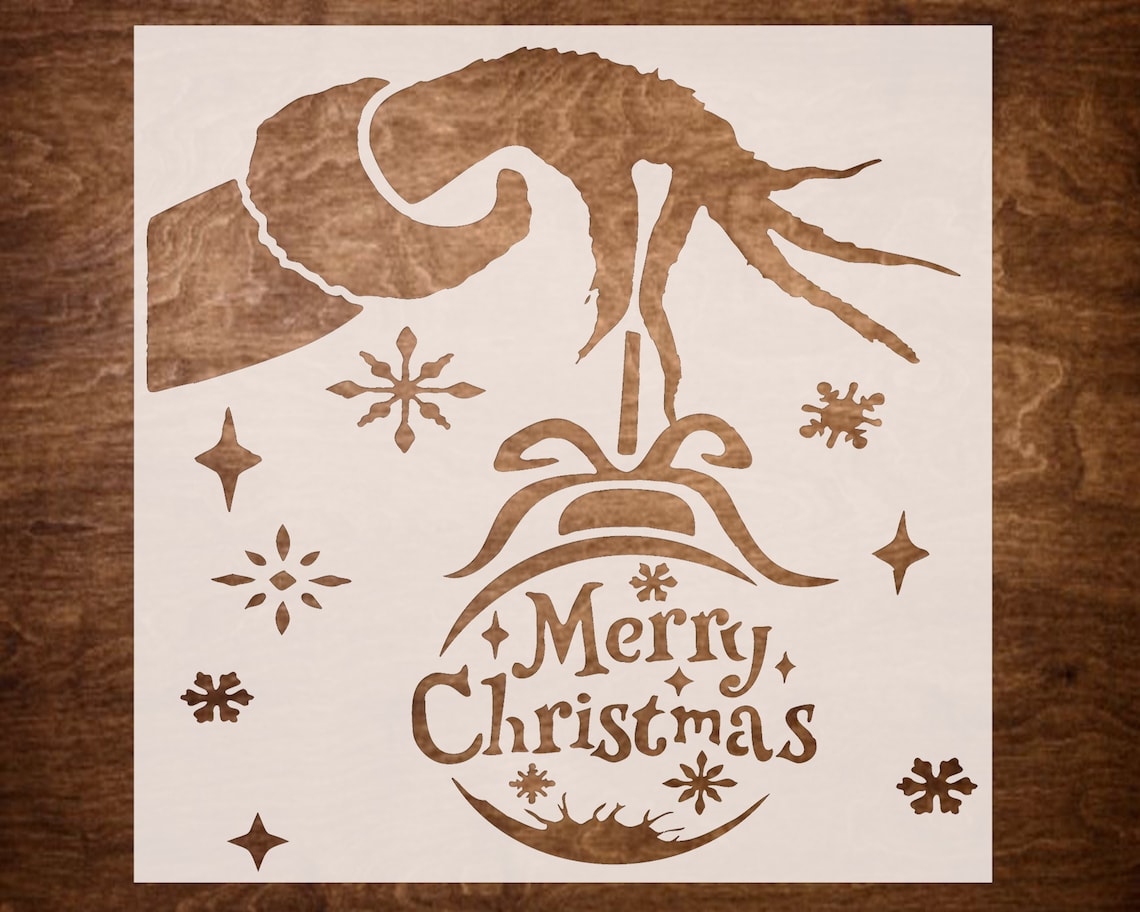 GRINCH Reusable Stencil 10x10 Merry Christmas Etsy