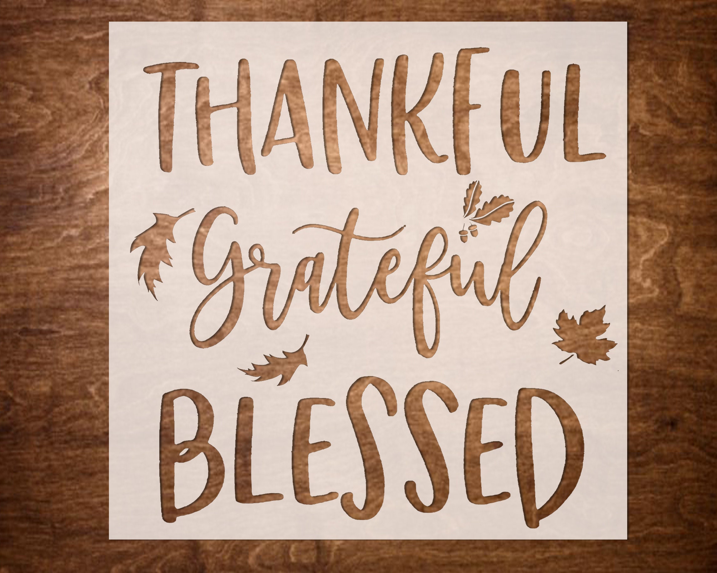 THANKFUL GRATEFUL & BLESSED Stencil Fall Stencil diy Sign | Etsy