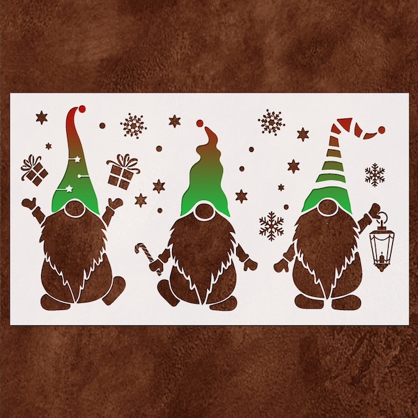 Large Christmas Gnome Stencil Etsy