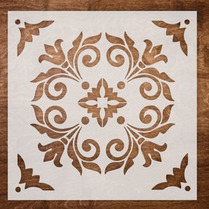 SET of 2 MOROCCAN Mandala (6&quot;x6&quot;) Stencil for Painting on Walls, Tiles, Floor, Floor, and Wood - Geometric Stencil - Reusable Stencil