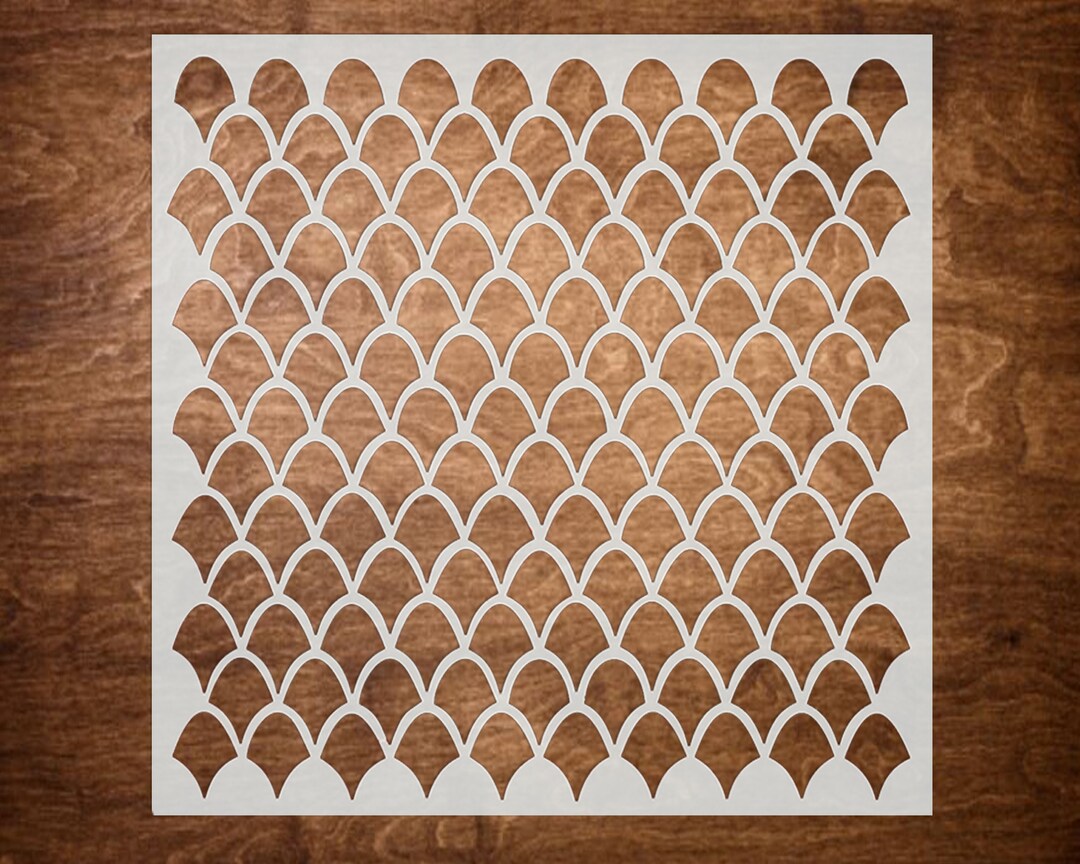 FISH SCALE Pattern Stencil (7"x7"), Animal Print Stencil, Animal ...