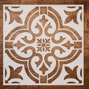 SET of 2 MANDALA Pattern (6&quot;x6&quot;) STENCILS  for Walls, Tiles,  Canvas, Paper, Fabric, Floor, and Wood - Reusable Wall Stencil