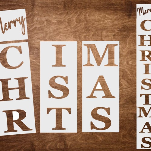 Reusable Christmas Stencils for Painting - Vertical Christmas Stencil Sign - Stencils for Wood Signs DIY Stencil