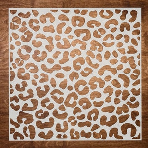 Reusable Stencil, LEOPARD Pattern Stencil, Animal Print stencil, DIY Stencils for Crafts, Signs and More (7&quot;x7&quot;)