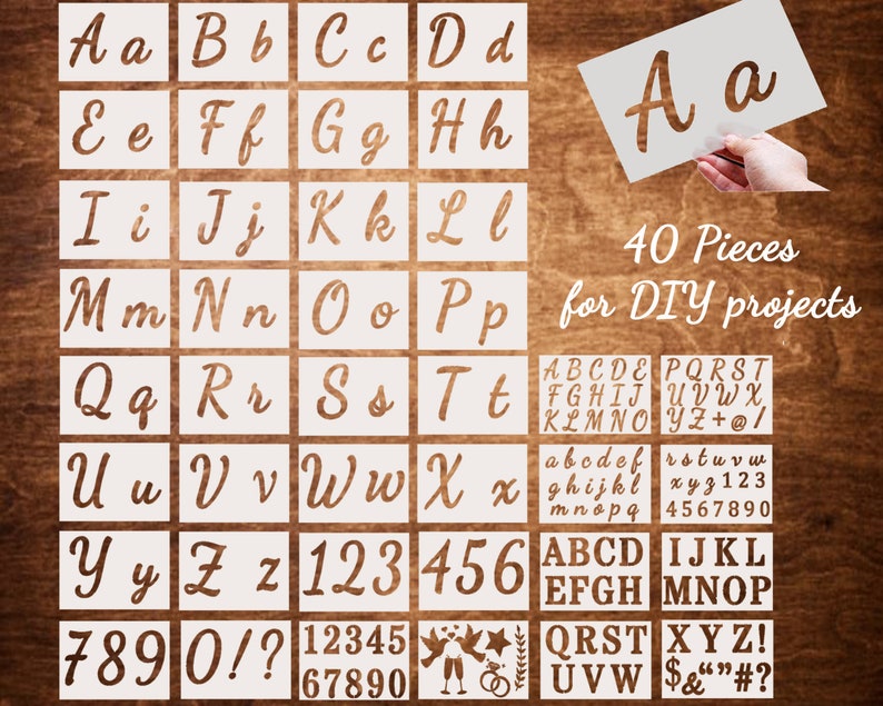 Alphabet Letter Stencils Letter Stencils Reusable Alphabet Etsy