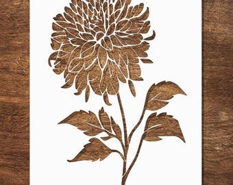 Dahlia Stencil, Flower Stencils for Painting on Wood, Canvas, Wall - Reusable Floral DIY Stencils for Crafts
