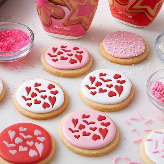 6x6in Hearts Love Cookie Stencils for Royal Icing, Valentine