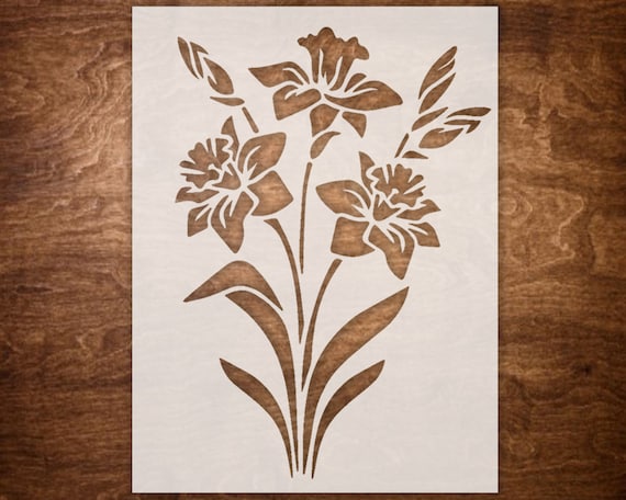 Lily Stencil for Painting on Wood, Canvas, Furniture, Crafts Flower Stencils  Reusable Stencils and Templates 