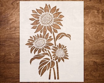 SUNFLOWER Stencil - Reusable Flower Stencils for Painting, Canvas, Art - Farmhouse Stencil, DIY Stencils for Crafts (2 sizes)