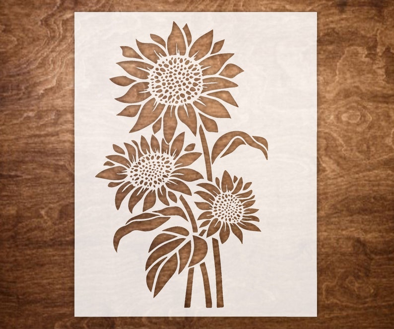 SUNFLOWER Stencil Flower Sunflower Stencils For Painting Etsy polyvine-sunflower-stencil-sunflower-stencil-wood-art-art