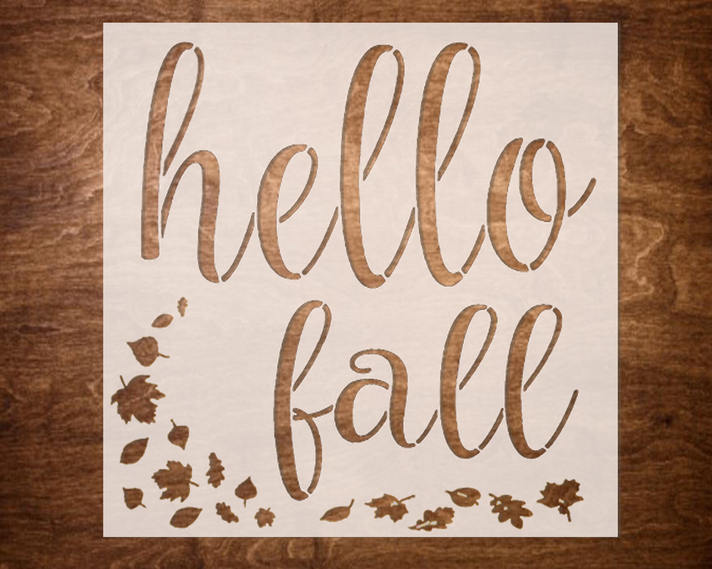 HELLO FALL Stencil Fall Stencil DIY Sign Fall Decor Etsy free-printable-autumn-leaves-stencils-free-printable-stencils