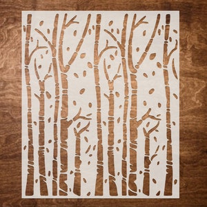 Aspen Tree Stencil,  Reusable Stencils for Painting, Craft Stencil for Wood Signs, Art Journaling, Scrapbooking, Canvas & More (2 sizes)